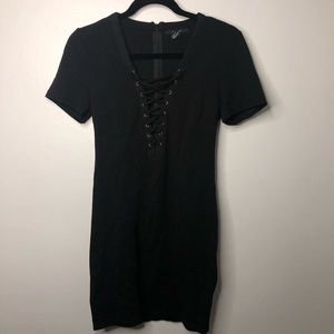 Forever 21 Lace- Up Body Con Dress